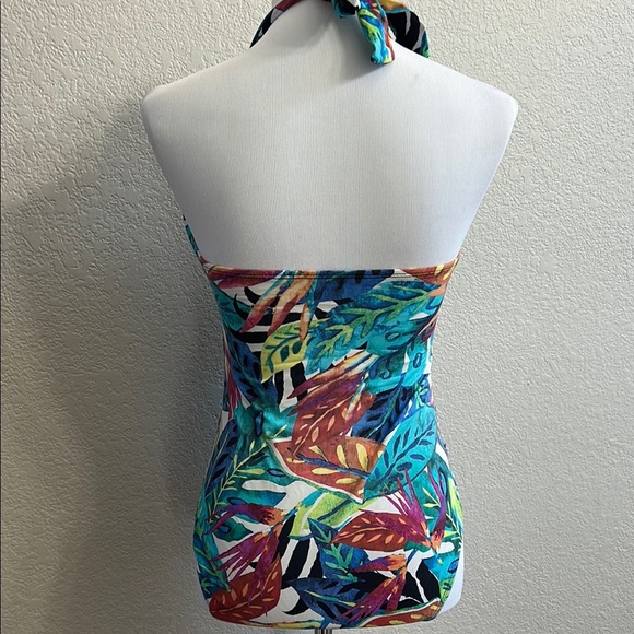 Lauren Ralph Lauren Tropical Halter One-Piece Swimsuit - Picture 3 of 7